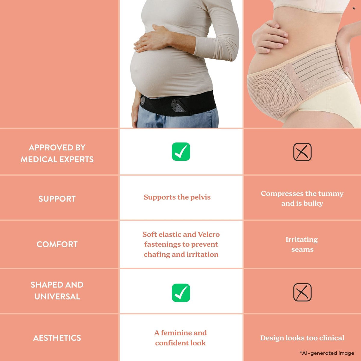 doomoo Mom’n Belly Pregnancy and Postpartum Support Belt – Black