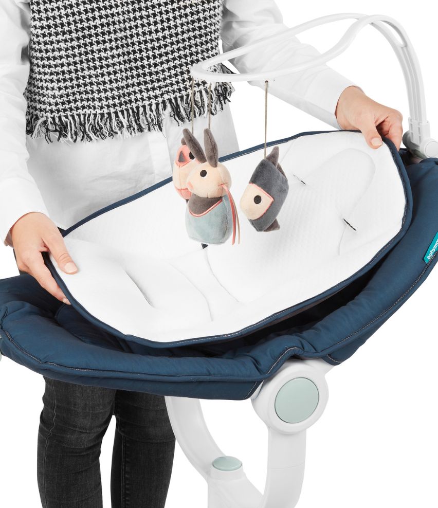 Swing seat cover and harness for Swoon Air Height Bouncer Babymoov