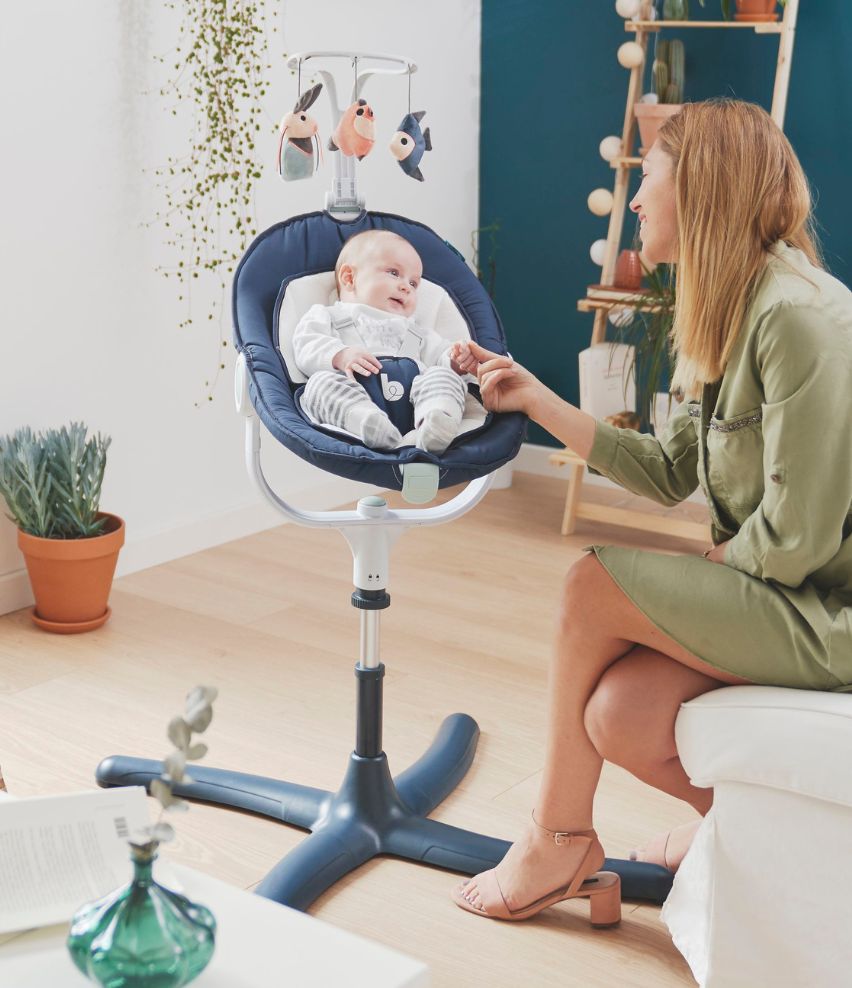 Swing seat cover and harness for Swoon Air Height Bouncer Babymoov