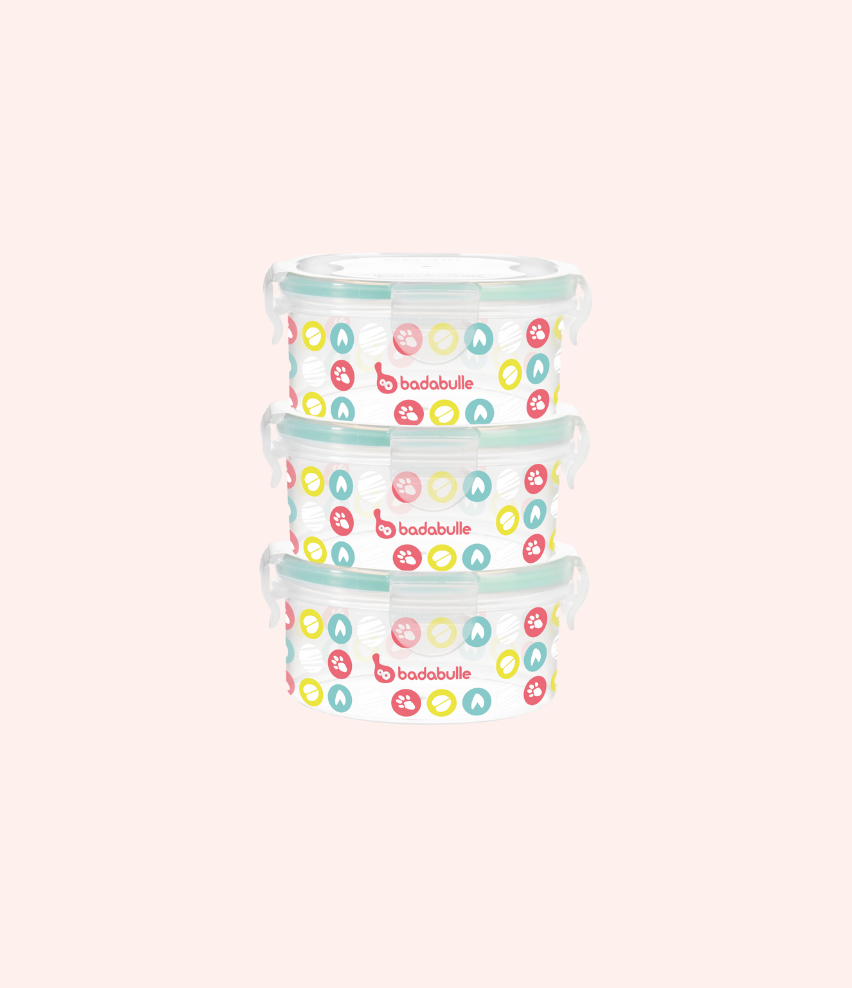 Set of 3 x 300ml airtight food storage tubs