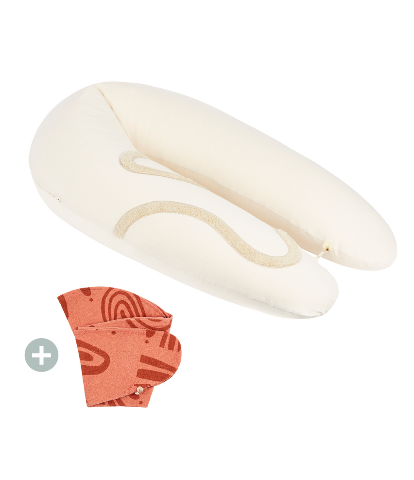 U-shape Button Maternity Pillow Off White with Additional Cover