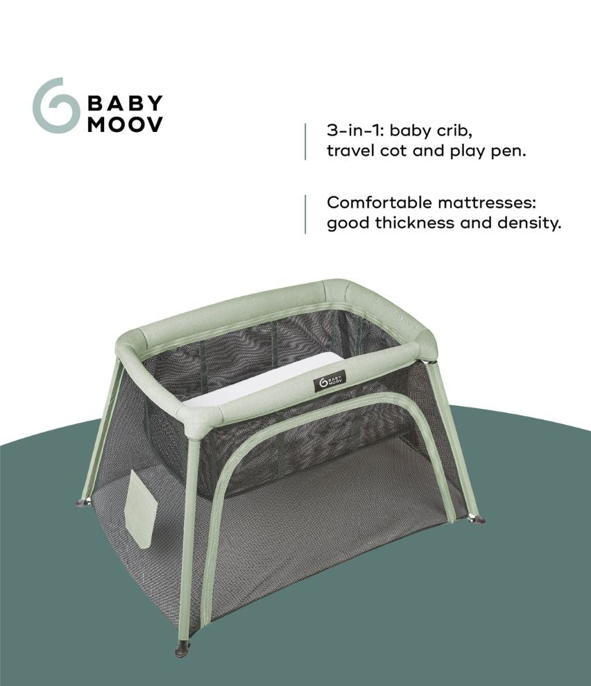 3in1 Moov & Comfy Travel Cot Sage