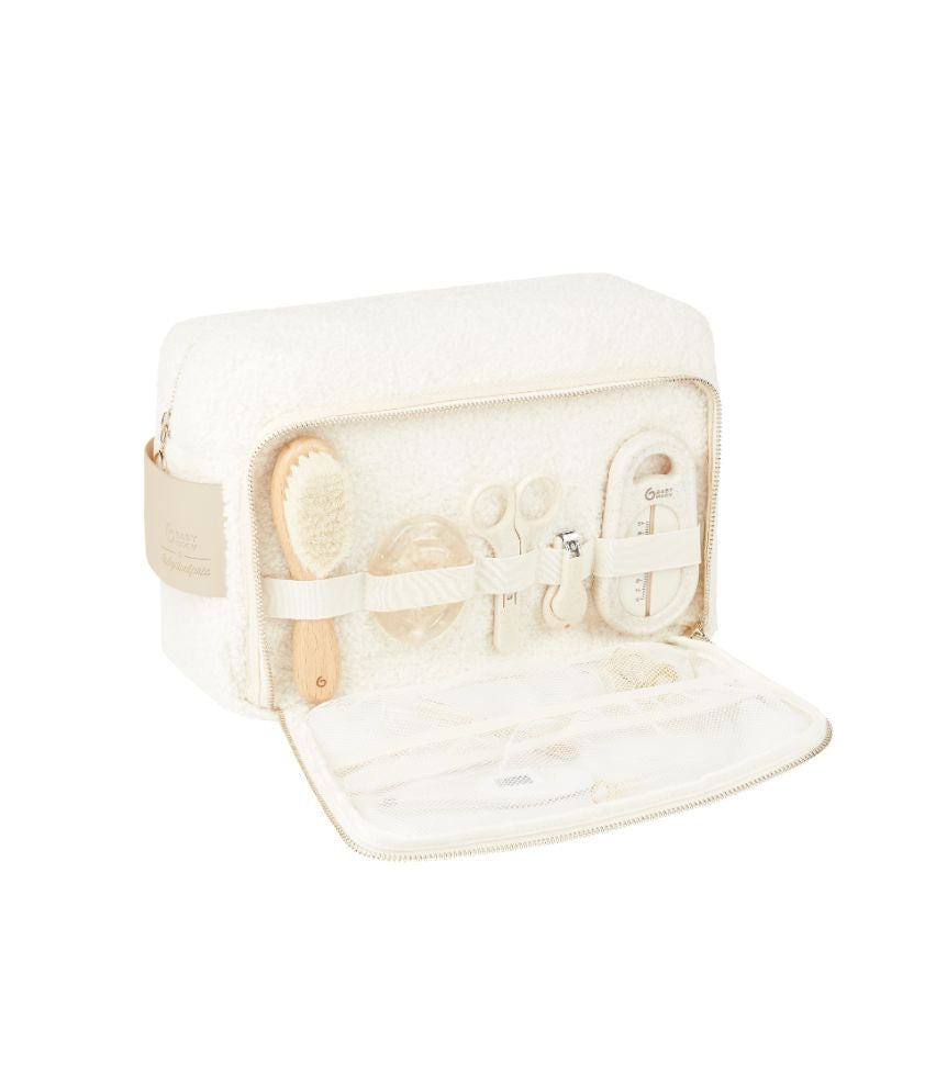 Curl White Shearling Baby Toiletry Bag
