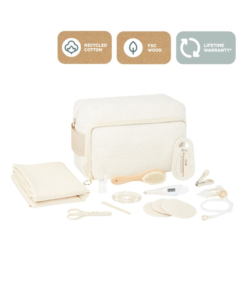 Curl White Shearling Baby Toiletry Bag