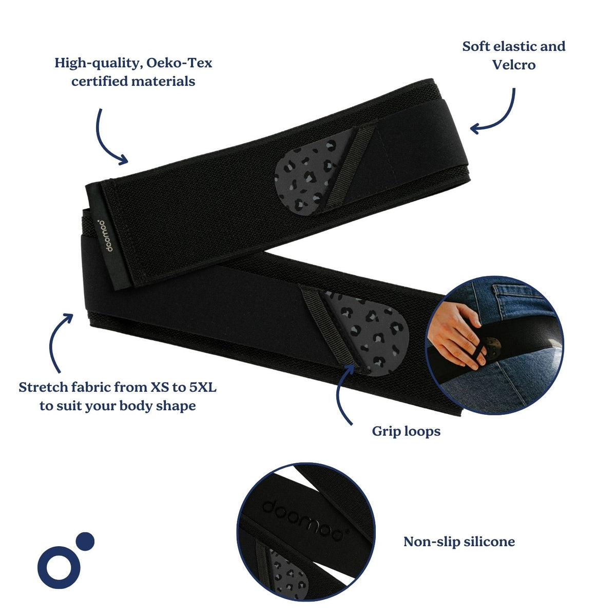 doomoo Mom’n Belly Pregnancy and Postpartum Support Belt – Black