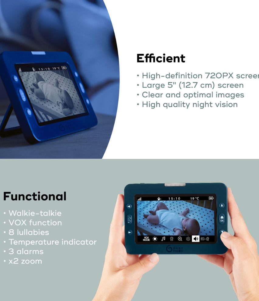 YOO Master Plus HD 360-degree Video Baby Monitor 5" screen