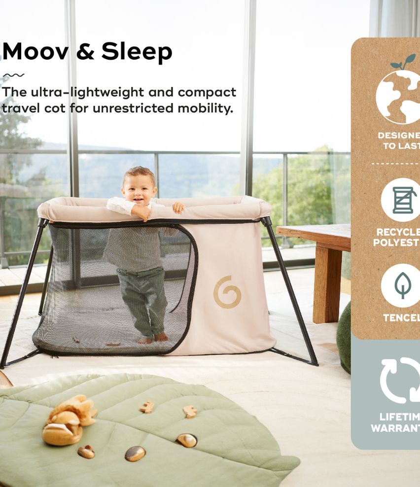 Moov & Sleep Travel Cot Sand