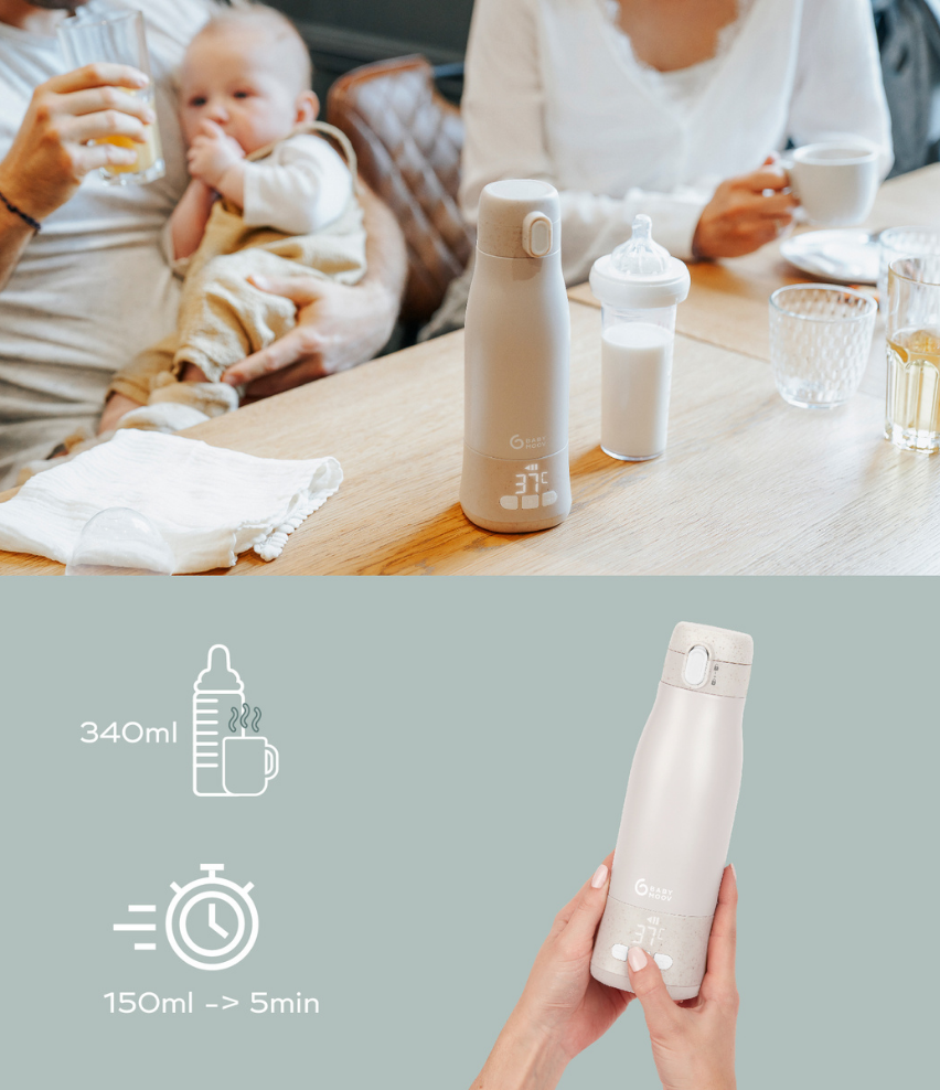 MOOV & FEED Rechargeable Bottle Warmer Mineral Beige