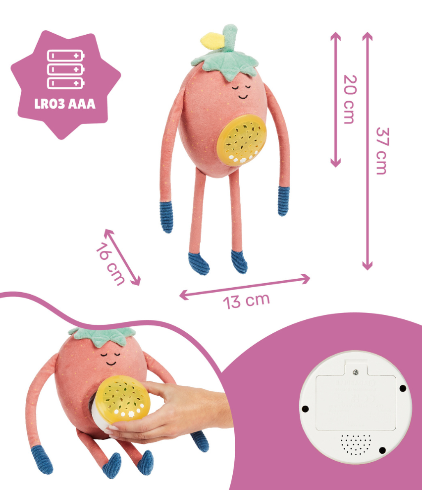 Barnaby Plush Cuddly Strawberry Projector Nightlight