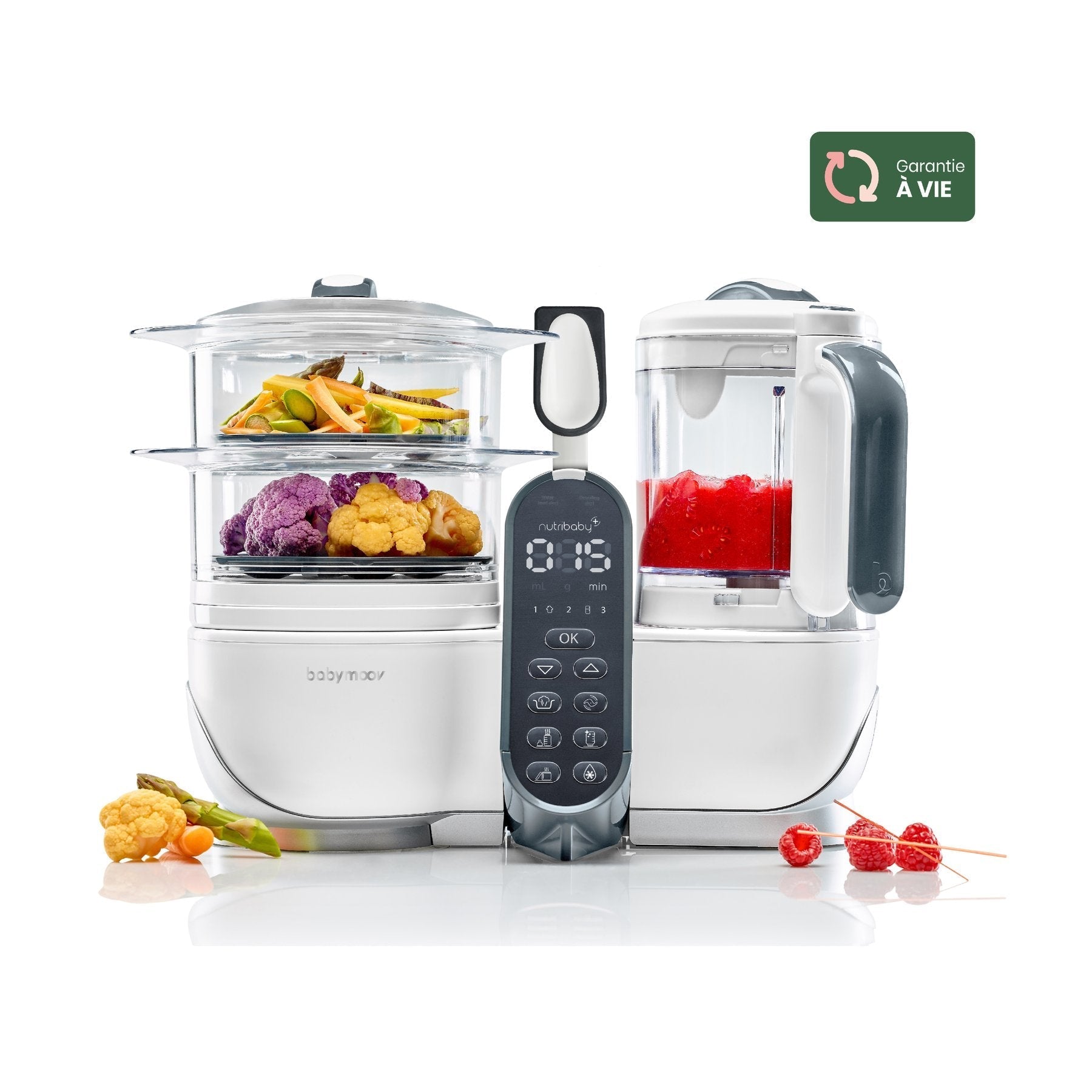 Steamer tank base unit with control panel with Nutribaby+ white Babymoov