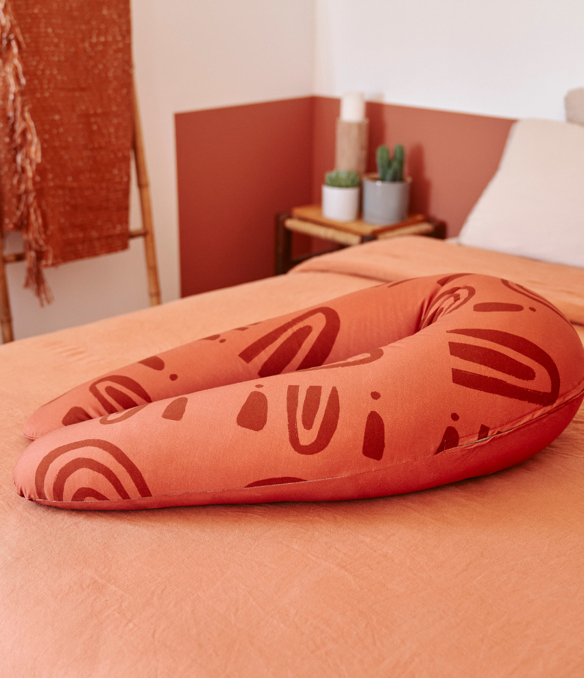 U-shape button maternity pillow terracotta