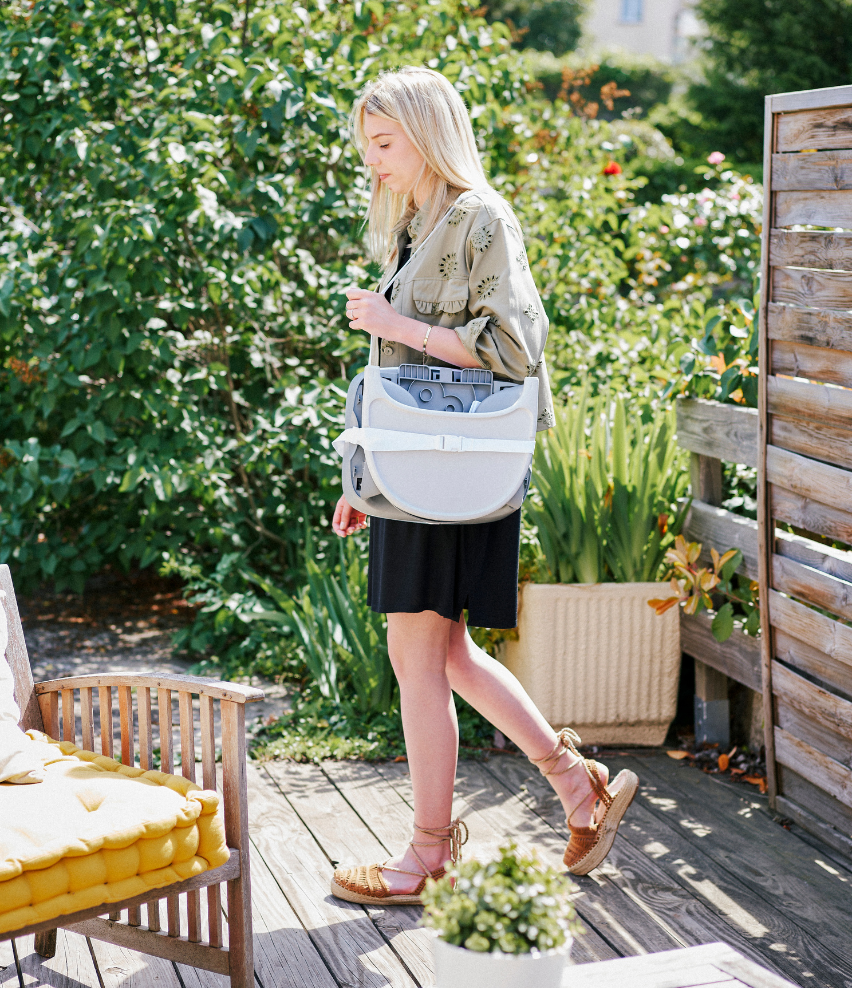 Home & Go Height Adjustable Booster Seat Grey Bears Badabulle