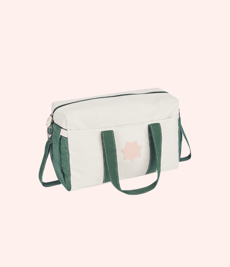 Bowling Style Corduroy Changing Bag Safari Green