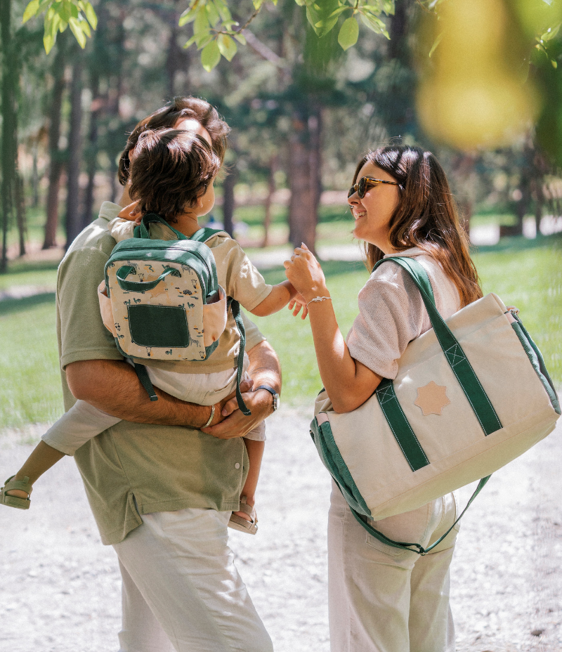 Bowling Style Corduroy Changing Bag Safari Green