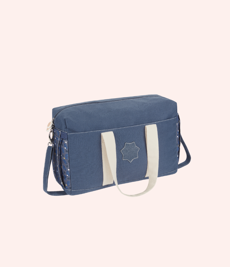 Bowling Style Corduroy Changing Bag Oasis Blue