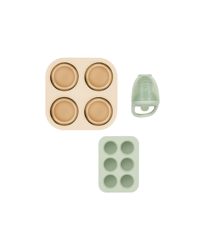 Silicone Food Storage Container Freezer Moulds and Baby Feeder Set