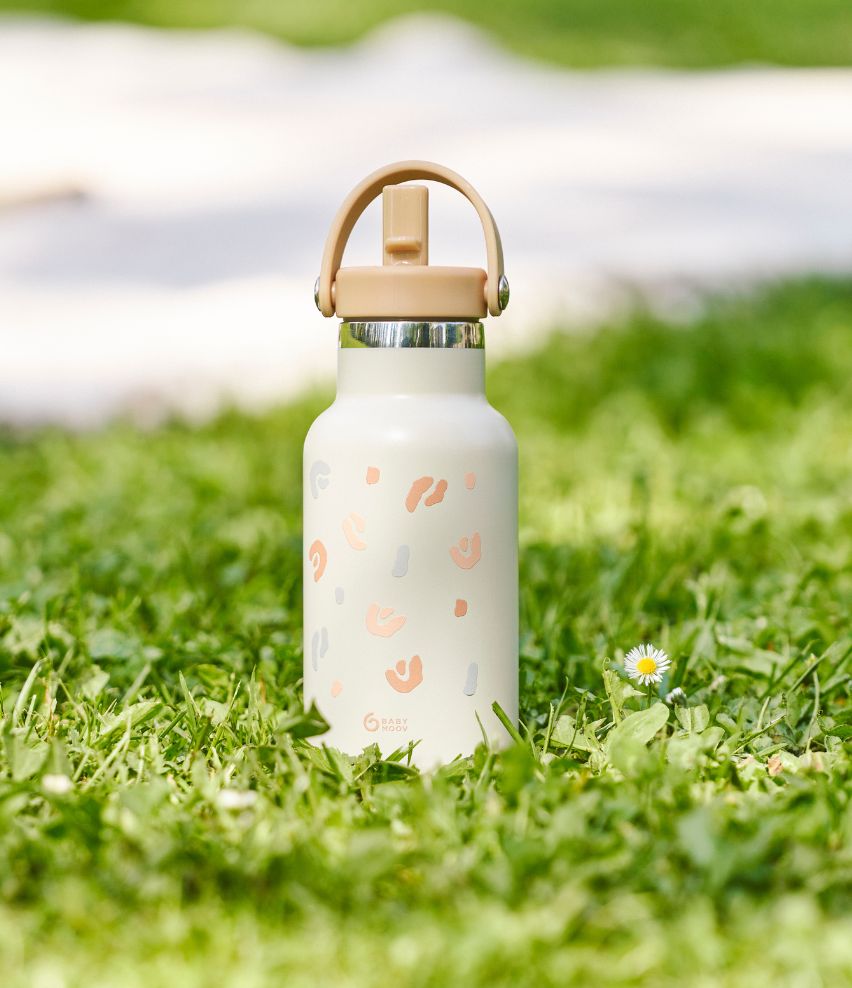 Stainless Steel Bottle Animal Print Ivory