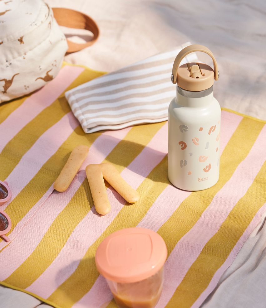 Stainless Steel Bottle Animal Print Ivory