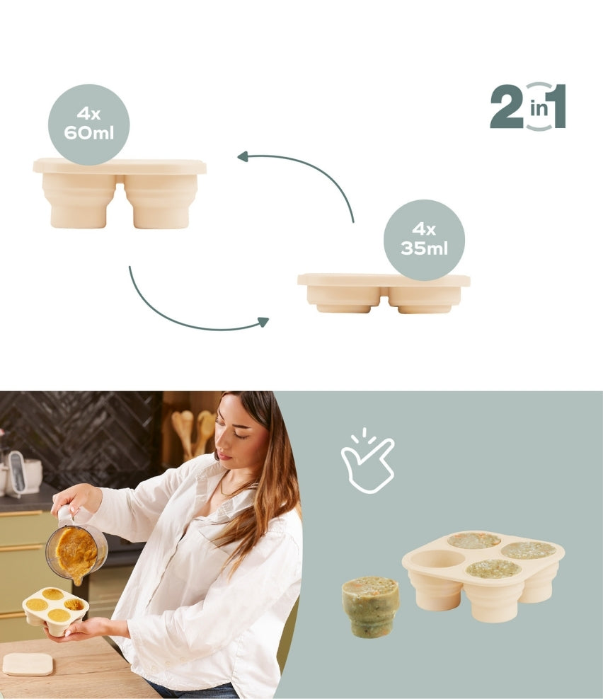 Silicone Food Storage Container Freezer Moulds and Baby Feeder Set