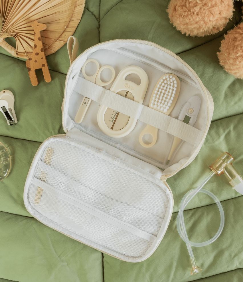 Baby Grooming Kit Sand 9 essentials