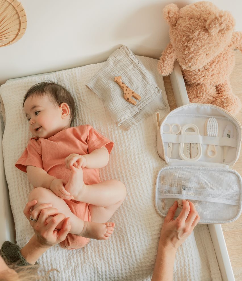 Baby Grooming Kit Sand 9 essentials