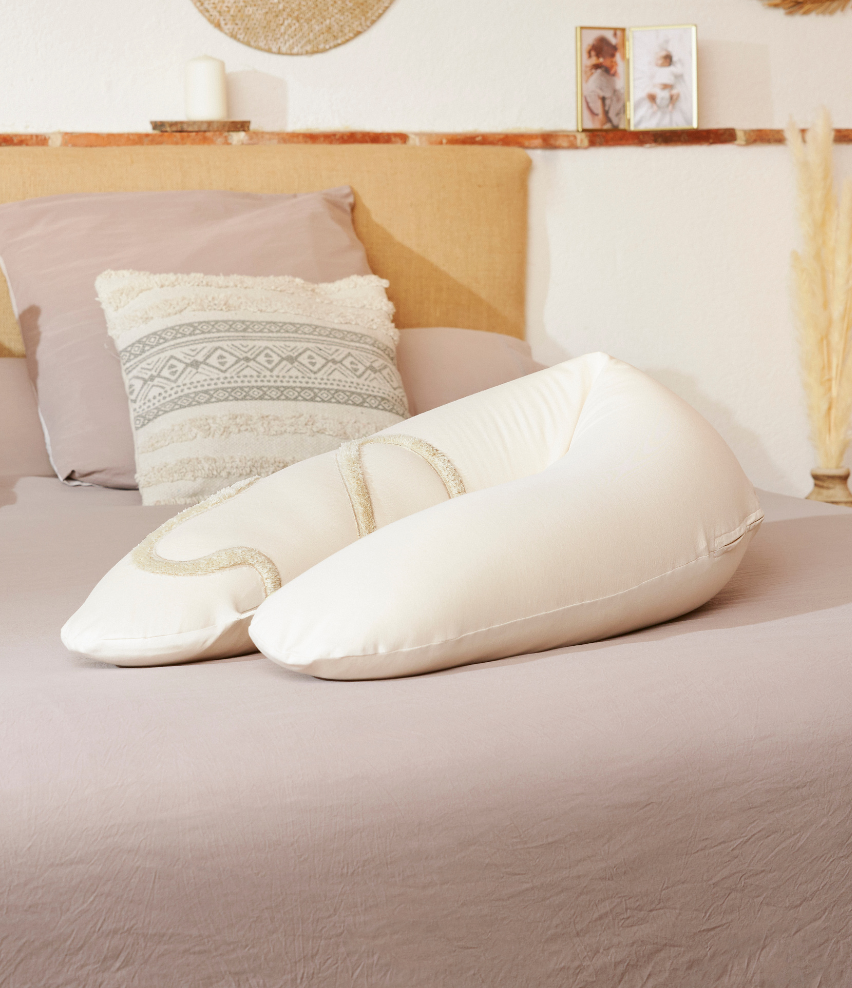U-shape Button Maternity Pillow Off White with Additional Cover