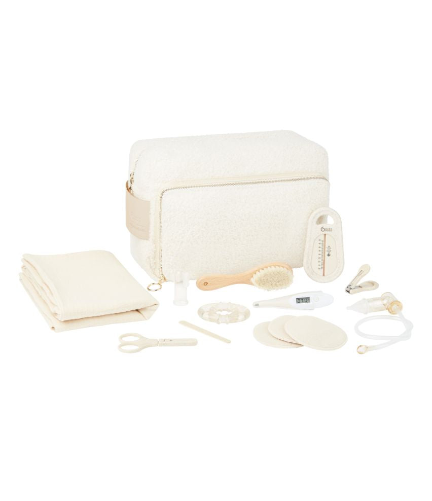 Curl White Shearling Baby Toiletry Bag