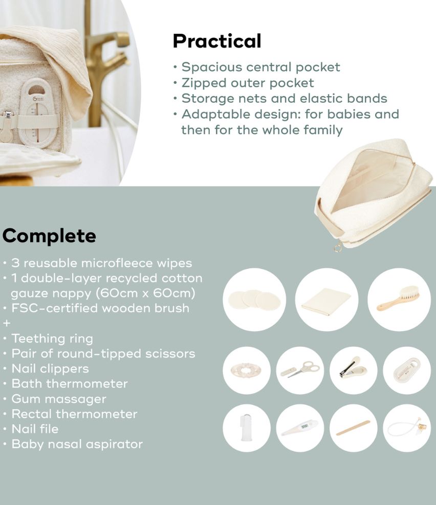 Curl White Shearling Baby Toiletry Bag