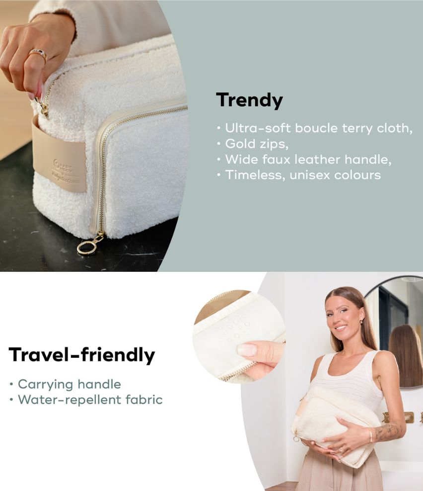 Curl White Shearling Baby Toiletry Bag