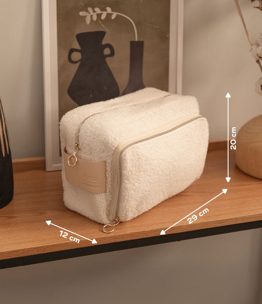 Curl White Shearling Baby Toiletry Bag