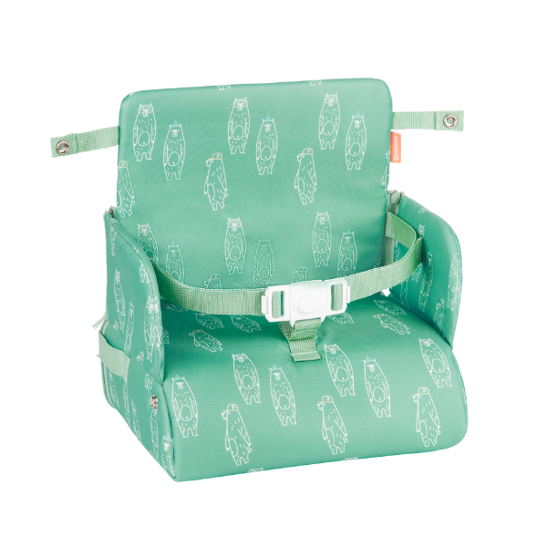 2in1 Travel Booster Seat Height Adjustable Green Bears