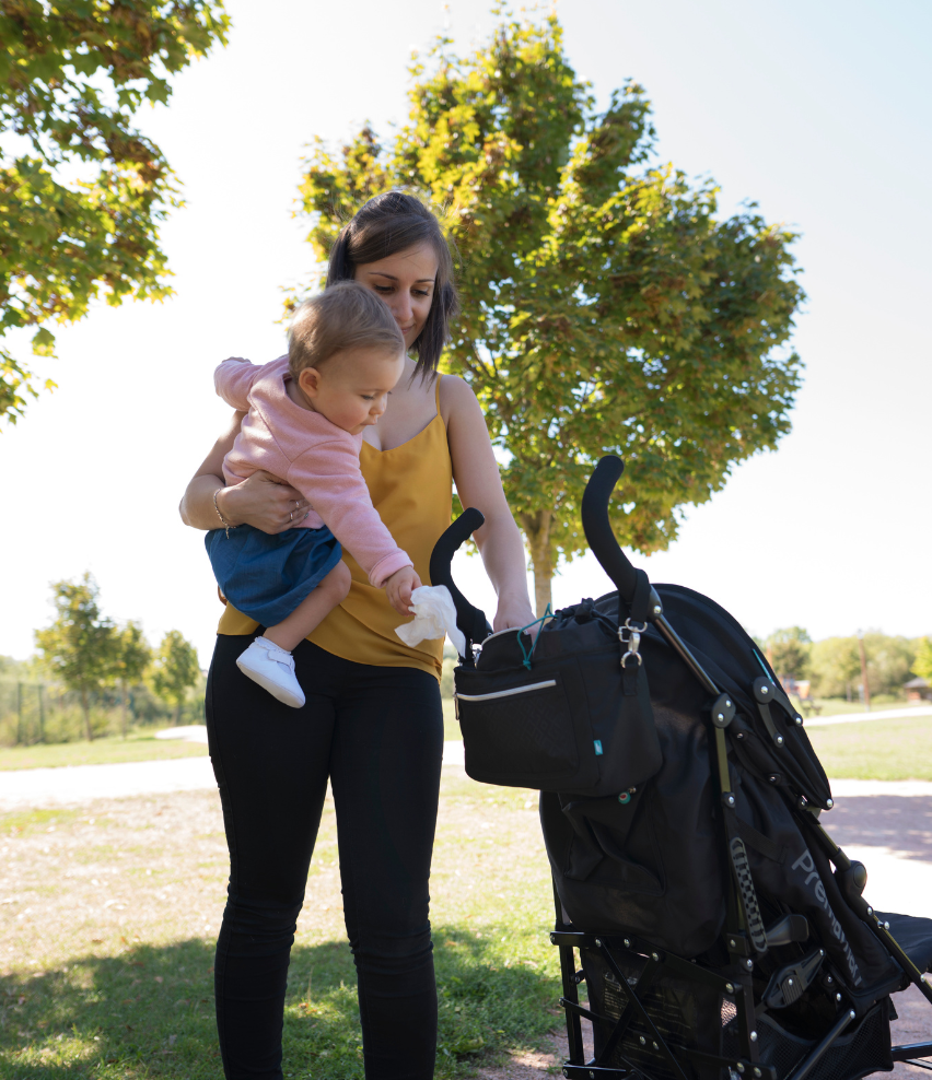 Black Universal Stroller Organiser Bag