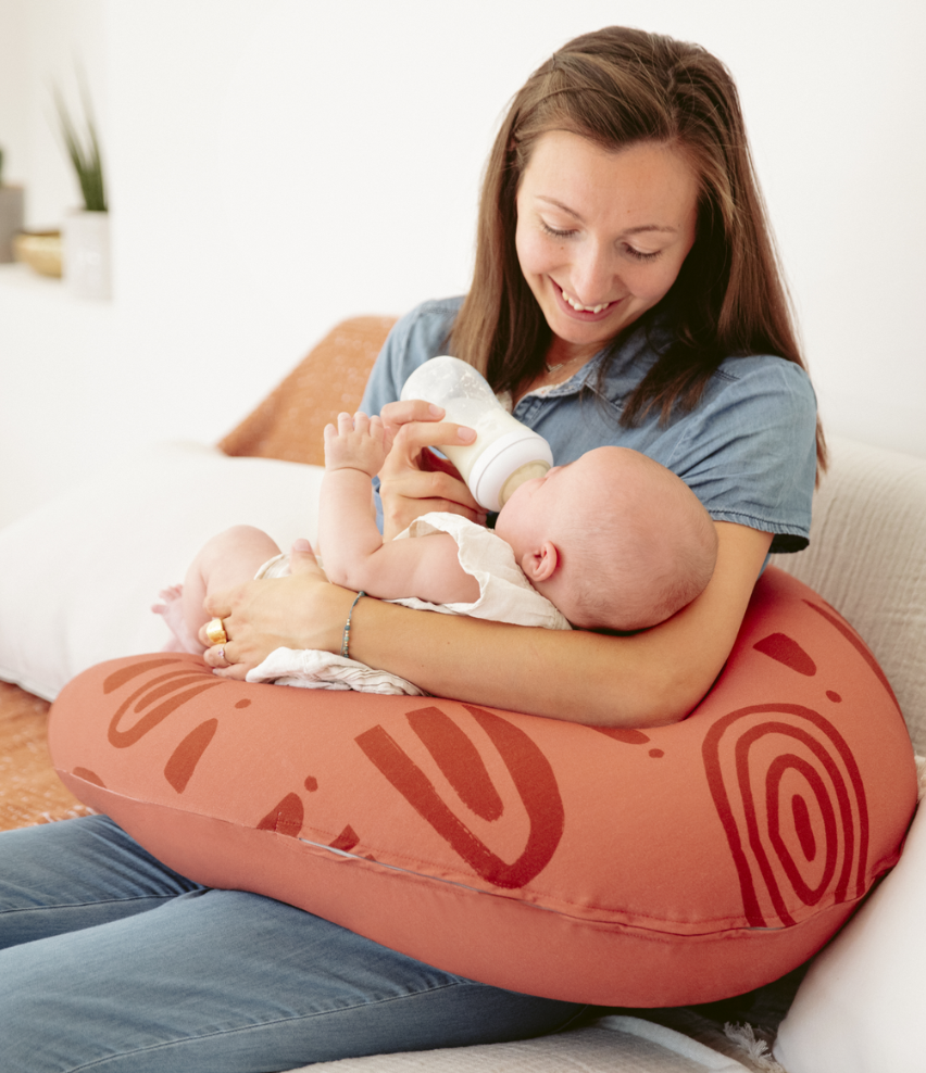 U-shape button maternity pillow terracotta