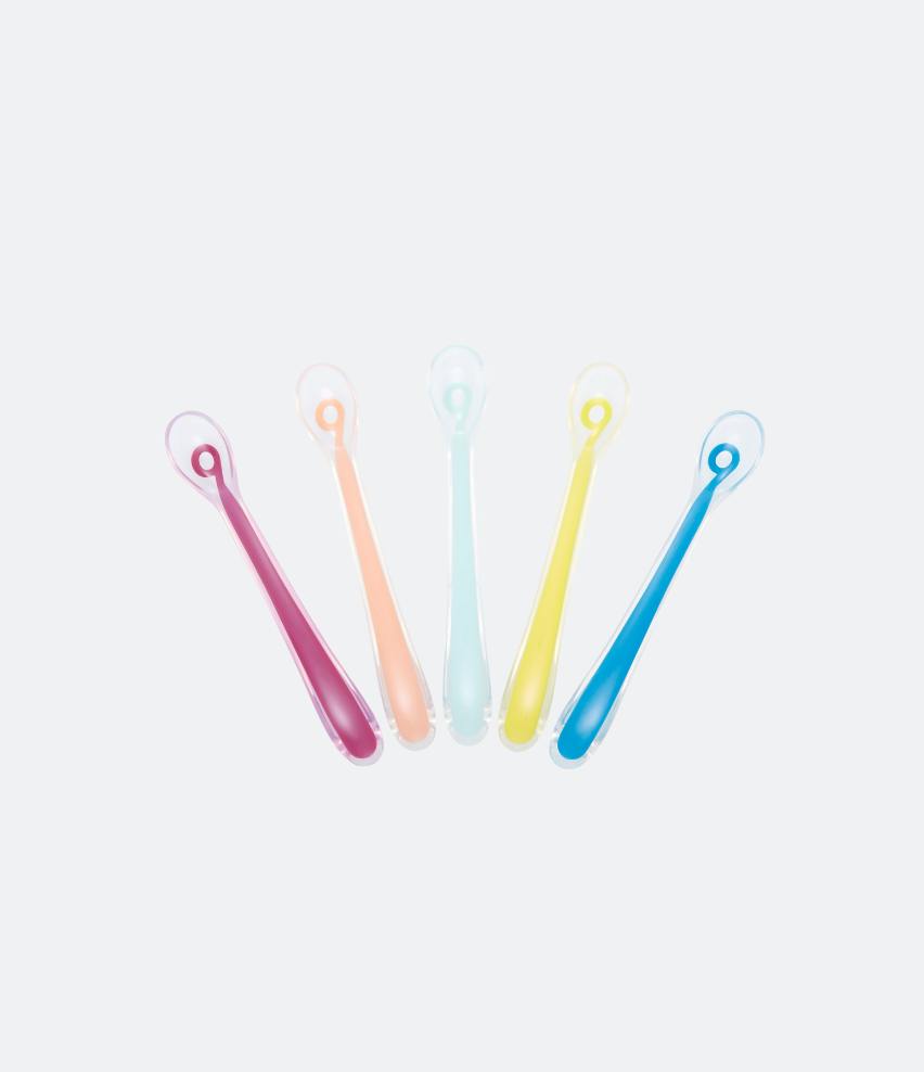 Silicone Baby Spoons multicoloured x5